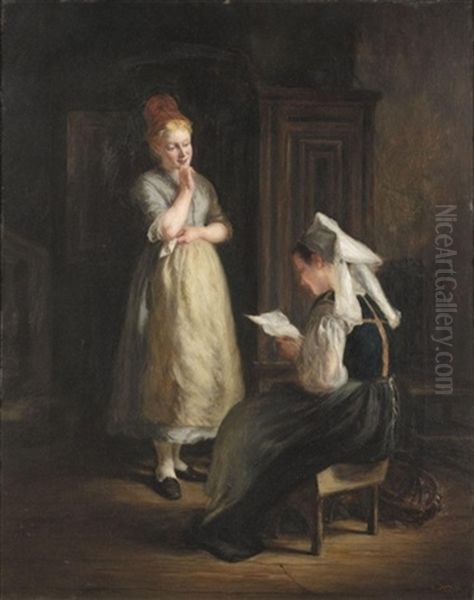 Confidences Shared Oil Painting by George H. Hay