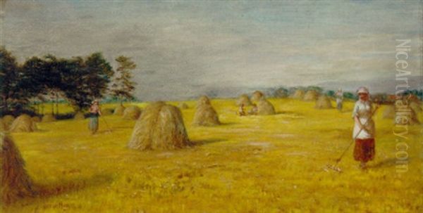 Gathering Hay Oil Painting by George H. Hay