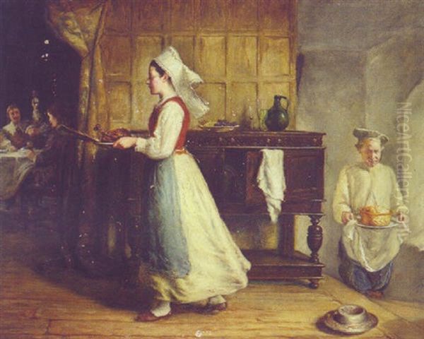 Dinner Is Served Oil Painting by George H. Hay