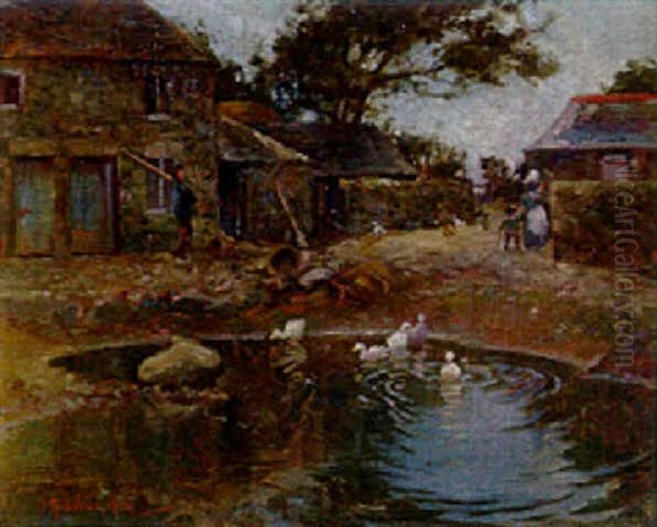 The Duck Pond Oil Painting by James Hamilton Hay