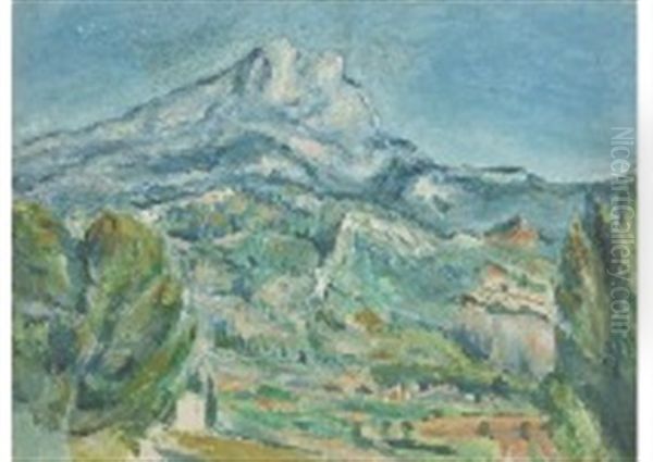 Saint-victoire Mountain Oil Painting by Shizue Hayashi