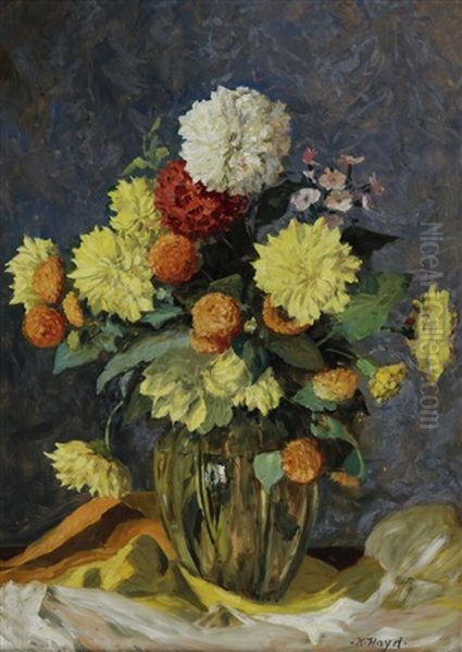 Herbstblumen Des Gartens Oil Painting by Karl Hayd