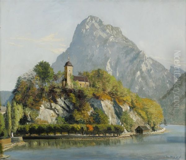 Blick Auf Traunkirchen Oil Painting by Karl Hayd