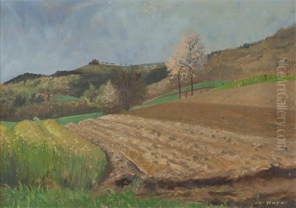 Landschaft Bei Thening Im Fruhling Oil Painting by Karl Hayd