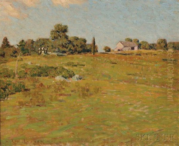 Spring Landscape With Farm Oil Painting by Charles Henry Hayden