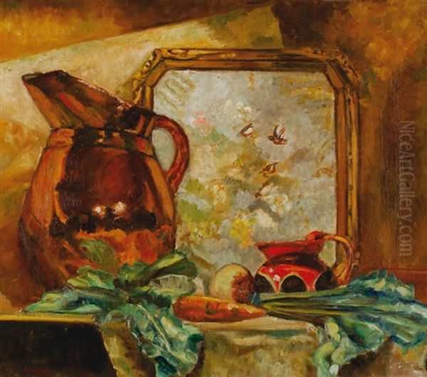 Utensils Opposite The Mirror Oil Painting by Charles Henry Hayden