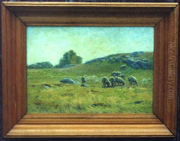 Old Sheep Pasture Oil Painting by Charles Henry Hayden