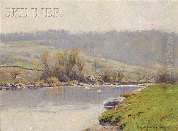 River In Spring Oil Painting by Edward Parker Hayden