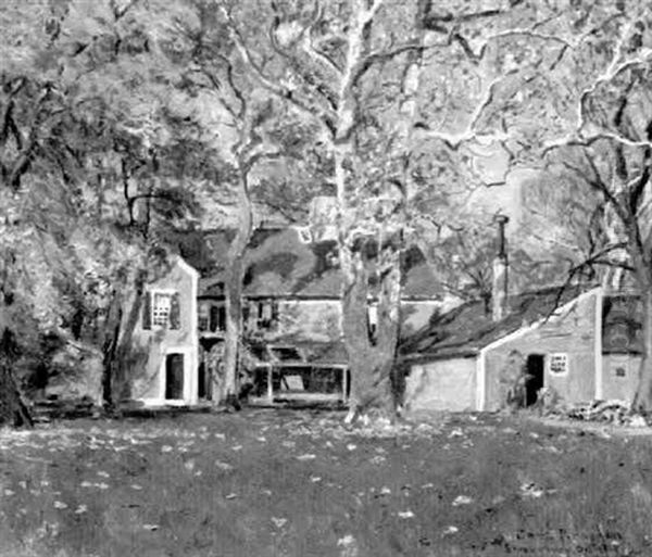 House In An Autumnal Landscape, Shrewsbury by Edward Parker Hayden