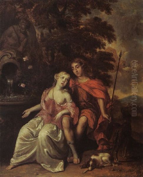 Apollo And Daphne Oil Painting by Reinier De La Haye