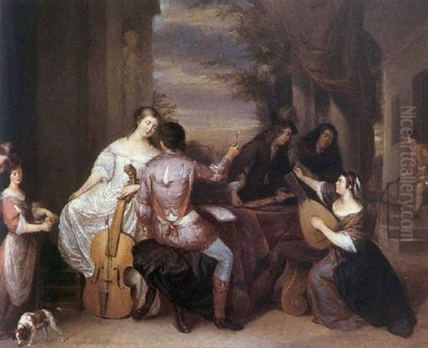 La Lecon De Musique Oil Painting by Reinier De La Haye