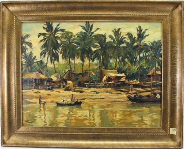 Indonesian River Oil Painting by Hans von Hayek