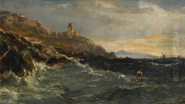 The Mumbles Lighthouse Oil Painting by Edwin Hayes