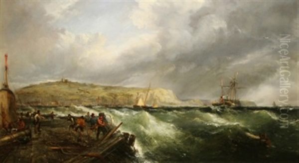 Stormy Sea Oil Painting by Edwin Hayes