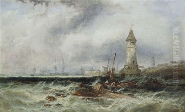 'off The Scheldt' And 'mouth Of The Scheldt' Oil Painting by Edwin Hayes