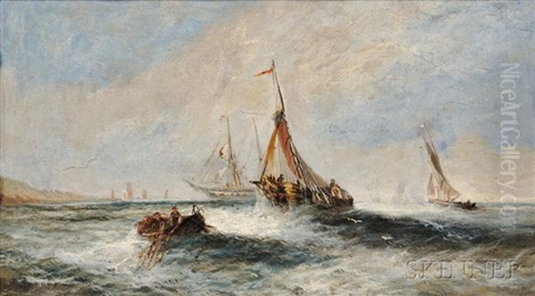 A Rough Sea Oil Painting by Edwin Hayes