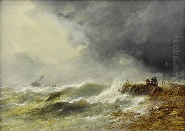 Storm Off The Irish Coast Oil Painting by Edwin Hayes