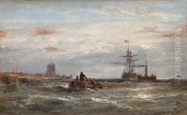 A Tug Towing A Brig To Port Oil Painting by Edwin Hayes