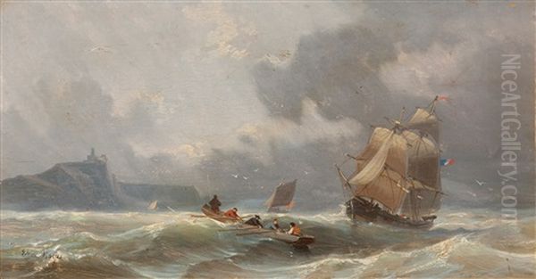 Bateau Pris Dans La Tempete Oil Painting by Edwin Hayes