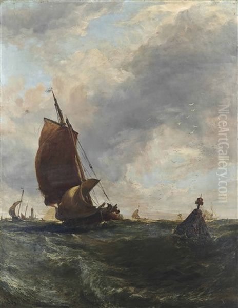 Running Home On The Tide Oil Painting by Edwin Hayes