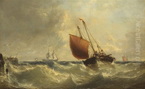 A Heavy Swell Oil Painting by Edwin Hayes