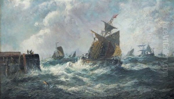 Navires Dans La Tempete Oil Painting by Edwin Hayes