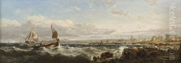 Off Portrush Harbour, Co. Antrim Oil Painting by Edwin Hayes