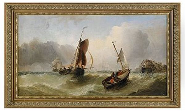 Kustlandskap Med Upprort Hav Oil Painting by Edwin Hayes