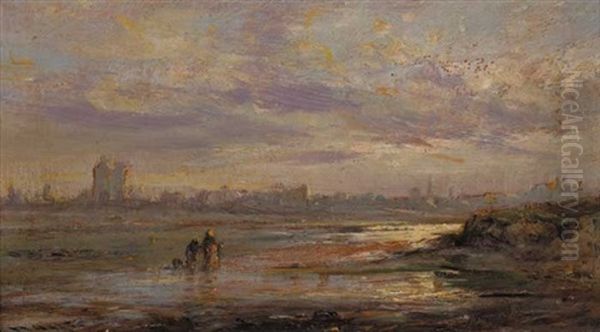 Merrion Strand Near Dublin Oil Painting by Edwin Hayes