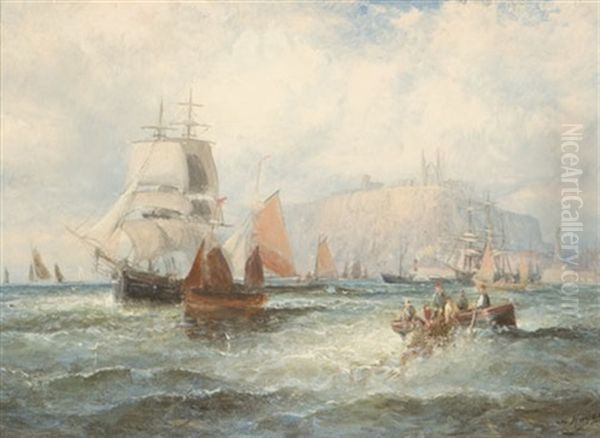 A Breezy Day-off Whitby Oil Painting by Edwin Hayes