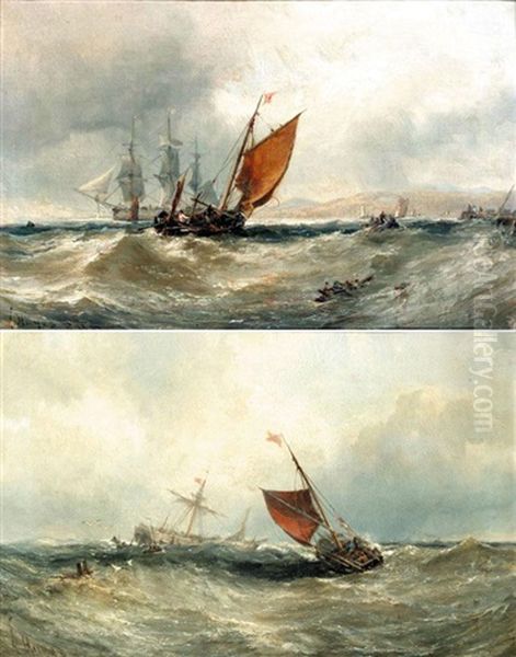 Yarmouth Lugger, Dublin Bay Oil Painting by Edwin Hayes