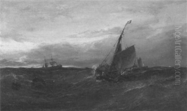 Rounding The Buoy Oil Painting by Edwin Hayes