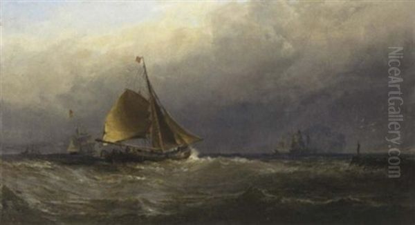 Off To The Fishing Grounds Oil Painting by Edwin Hayes