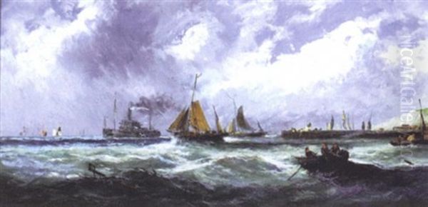 Off The French Coast Oil Painting by Edwin Hayes