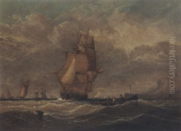 Clipper At Full Sail Oil Painting by Edwin Hayes