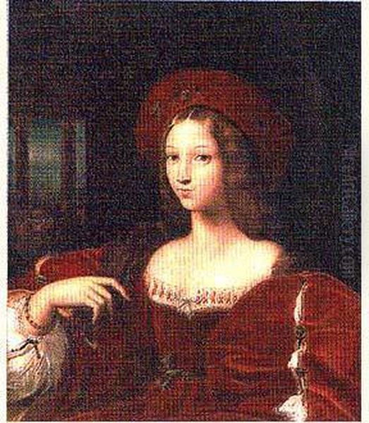  Portrait Presume De Jeanne D'aragon  Oil Painting by Raymond Balze