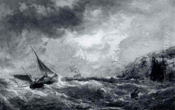 A Fresh Gale, Swansea Oil Painting by Edwin Hayes