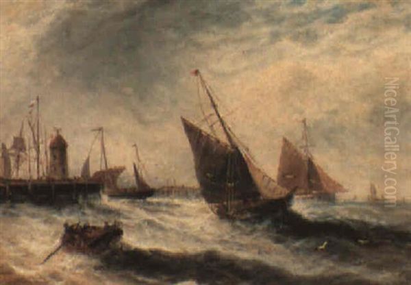 Segelbatar Vi Hamninlopp Oil Painting by Edwin Hayes