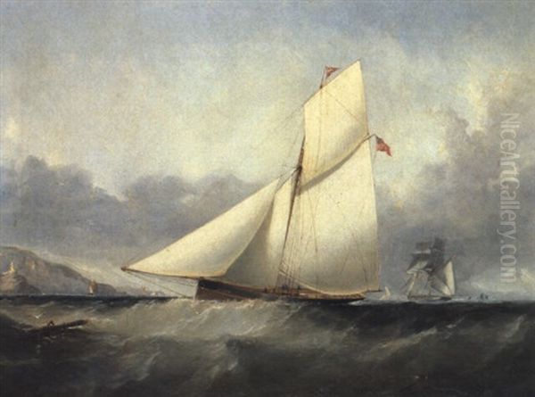 Cutter Off The Coast Oil Painting by Edwin Hayes