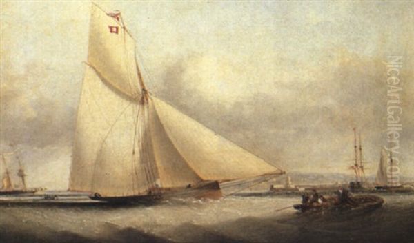 Cutter Entering Harbour Oil Painting by Edwin Hayes