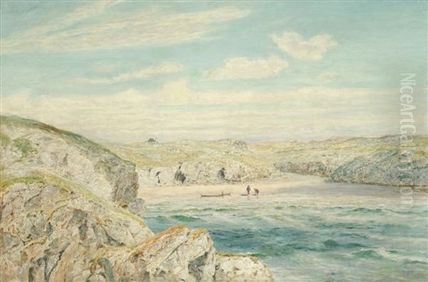 Coastal Landscape With White Cliffs, Possibly Dover Oil Painting by Frederick William Hayes