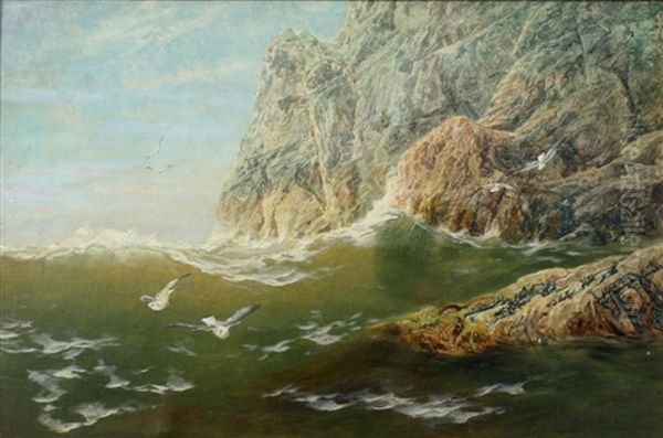 Under The Cliffs, Bardsey Sound Oil Painting by Frederick William Hayes