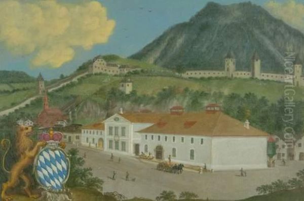 Oberbayerische Brauerei. Oil Painting by Ferdinand Balzer