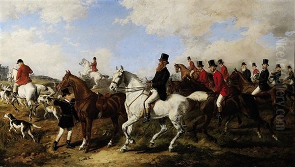 John Poyntz, 5th Earl Spencer, With The Ward Union Hunt Oil Painting by Michael Angelo Hayes