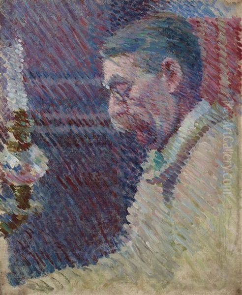 Emile Verhaeren Oil Painting by Louis Hayet