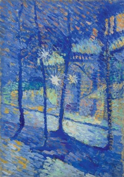 Paysage Nocturne, 1888-89 Oil Painting by Louis Hayet