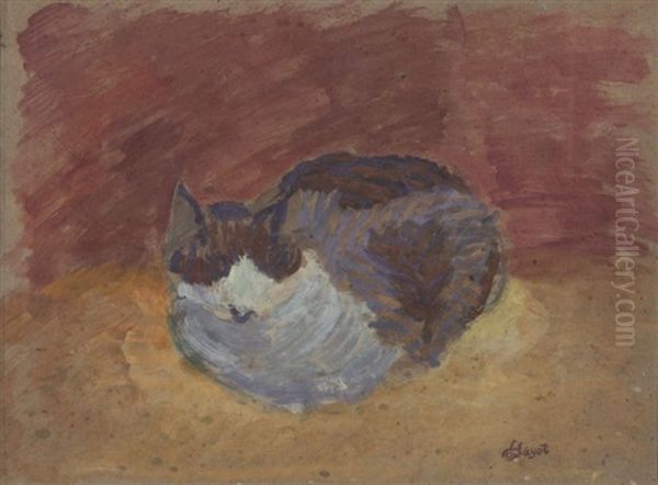 Le Repos Du Chat Oil Painting by Louis Hayet