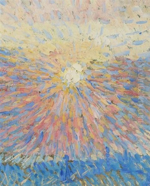 Soleil Rayonnant Oil Painting by Louis Hayet