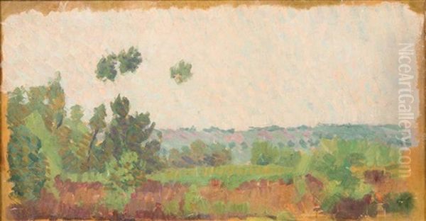 Paysage De Campagne Oil Painting by Louis Hayet