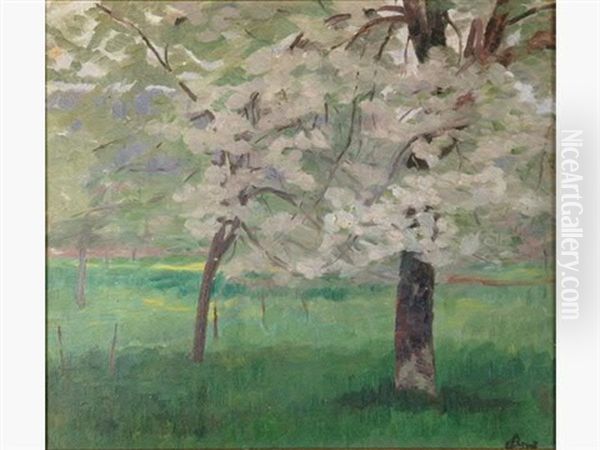 Arbres En Fleurs Oil Painting by Louis Hayet